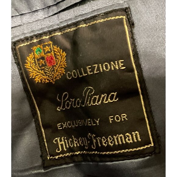 Hickey Freeman Mens Sport Coat 48L Loro Piana Wool Gray Herringbone Blazer - Picture 2 of 6